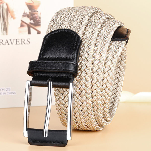 Pánsky textilný opasok s efektom pletenia