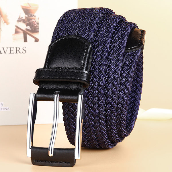 Pánsky textilný opasok s efektom pletenia