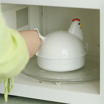 Σχήμα κοτόπουλου Αυγά βραστήρας ατμού 4 αυγά Συσκευές μαγειρέματος Ανθεκτικά σκεύη μαγειρικής φούρνου μικροκυμάτων Φορητά Gadgets κουζίνας κουζίνας