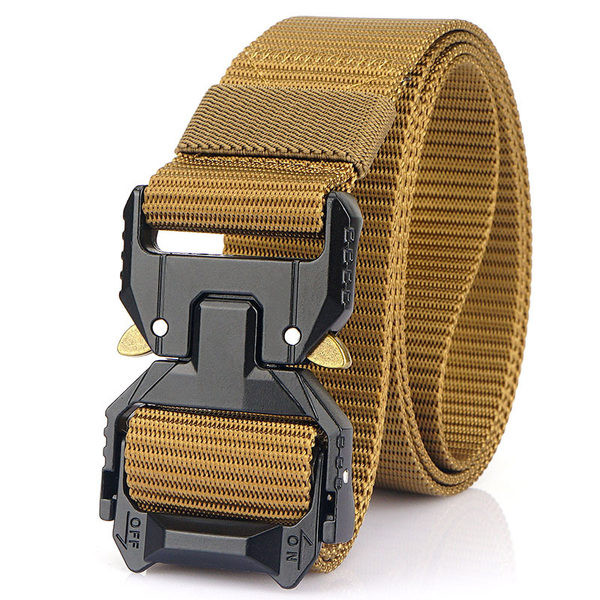 Pánsky textilný opasok s kovovou prackou