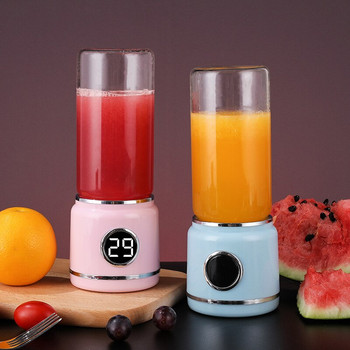 420 ml Μπλέντερ λαχανικών φρούτων από ανοξείδωτο χάλυβα Μίνι φορητός ηλεκτρονικός αποχυμωτής Squeeze Juice 6 Blades Smoothie Maker Φορτιστής USB