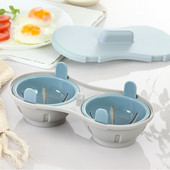 Nová kuchynská kreatívna dusená forma na vajcia, dusená krabica na vajcia, mikrovlnná rúra, dvojitý pohár na vajcia, rúra na mikrovlnnú rúru, domácnosť, oddeľovač bielkov a žĺtkov