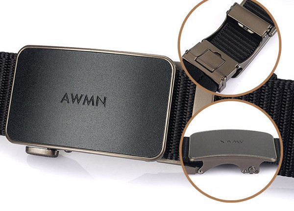 Pánsky textilný opasok s obdĺžnikovou prackou