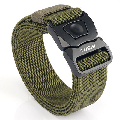 Curea textila sport cu catarama metalica cu mecanism de eliberare rapida