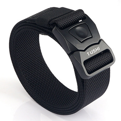 Curea textila sport cu catarama metalica cu mecanism de eliberare rapida