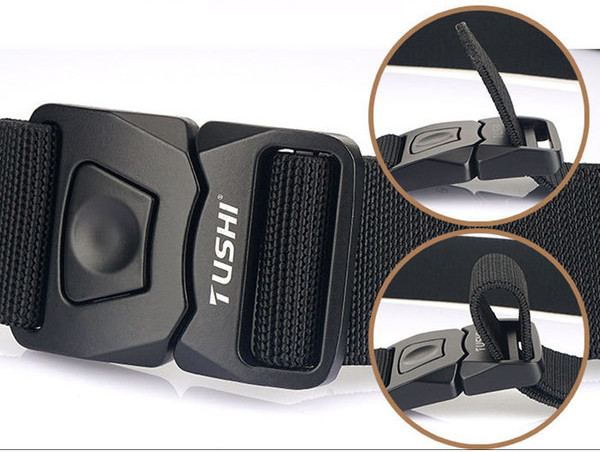 Curea textila sport cu catarama metalica cu mecanism de eliberare rapida