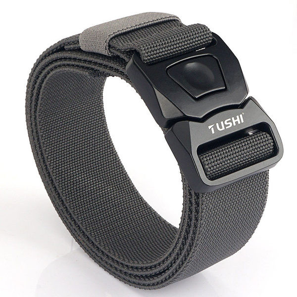 Curea textila sport cu catarama metalica cu mecanism de eliberare rapida