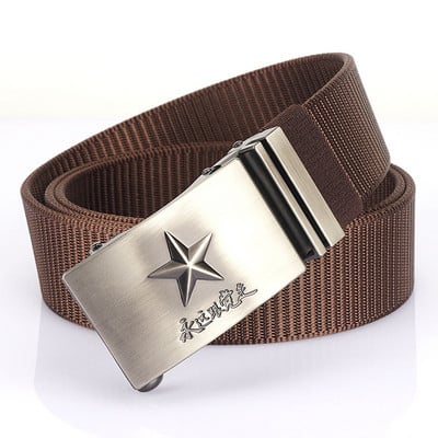 Curea bărbătească din pânză cu cataramă stea metalică