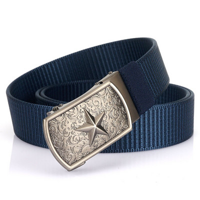 Curea bărbătească din pânză cu cataramă stea metalică