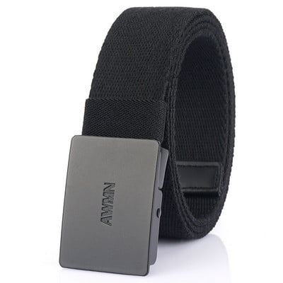 Textilný opasok pre mužov s kovovou prackou a nápisom