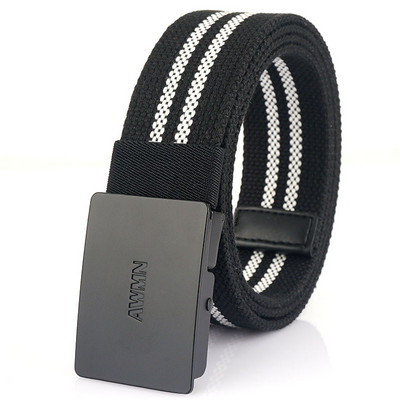 Textilný opasok pre mužov s kovovou prackou a nápisom