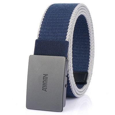 Textilný opasok pre mužov s kovovou prackou a nápisom