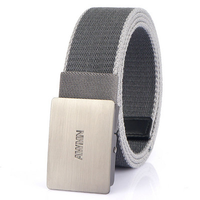 Textilný opasok pre mužov s kovovou prackou a nápisom