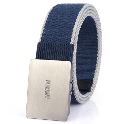 Textilný opasok pre mužov s kovovou prackou a nápisom