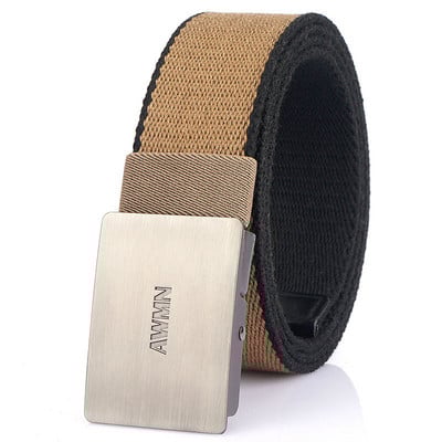 Textilný opasok pre mužov s kovovou prackou a nápisom