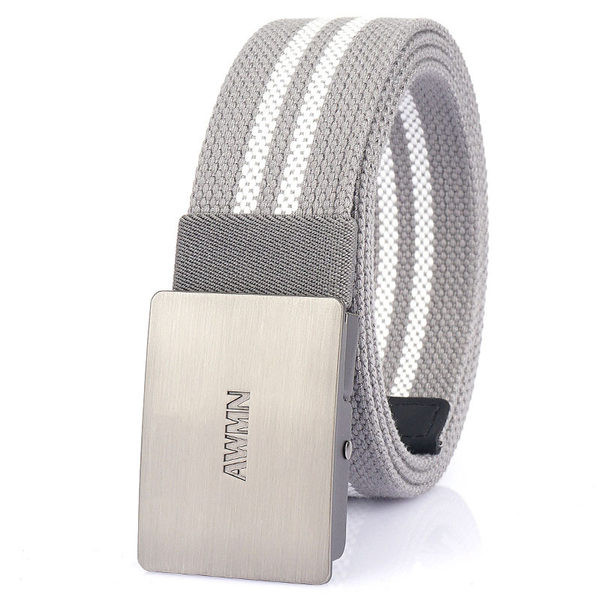 Textilný opasok pre mužov s kovovou prackou a nápisom