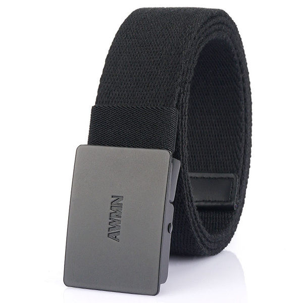 Textilný opasok pre mužov s kovovou prackou a nápisom