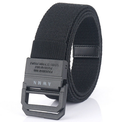 Naujo modelio diržas iš tekstilės su metaliniu užsegimu ir užrašu