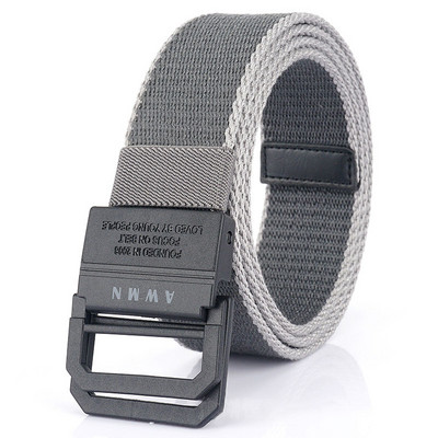 Naujo modelio diržas iš tekstilės su metaliniu užsegimu ir užrašu