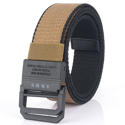 Naujo modelio diržas iš tekstilės su metaliniu užsegimu ir užrašu