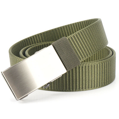 Pánsky ležérny textilný opasok s kovovou prackou