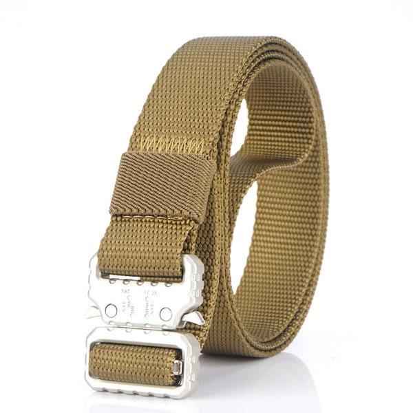 Centura textila cu o latime de 2,5 cm si catarama cu functie de prindere usoara