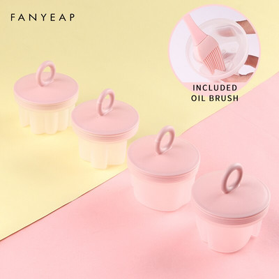 4 ks/sada roztomilých plastových varných dosiek na vajíčka, sada na raňajky, dusená forma na vajíčka, forma na vajíčka s viečkom a štetcom