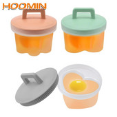 HOOMIN Forma na vajíčka, plastový varič na vajíčka, kuchynský nástroj na varenie, 4 ks/sada roztomilých varičiek na vajíčka, nástroj na pečenie s vekom a kefkou