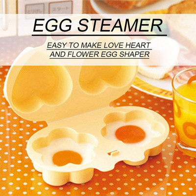 Egg Poacher 2 Cavity Mikrohullámú Reggeli főzőedény Tojásbojler Otthoni Tojásfőzők Konyhai gépek Otthoni Kiegészítők