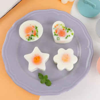 4 τμχ/Σετ Cute Egg Boiler Plastic Egg Poacher Set Κουζίνα Egg Cooker Tools Form φόρμα αυγών με βούρτσα με καπάκι Pancake Maker U3