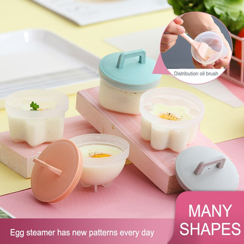 4 vnt. / rinkinys miela kiaušinių brakonieriaus kiaušinių katilo forma su šepečiu dangčiu, skirta virtuvės viryklės įrankiams