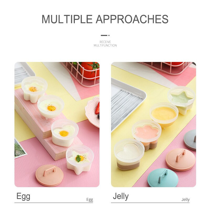 4 vnt. / rinkinys miela kiaušinių brakonieriaus kiaušinių katilo forma su šepečiu dangčiu, skirta virtuvės viryklės įrankiams