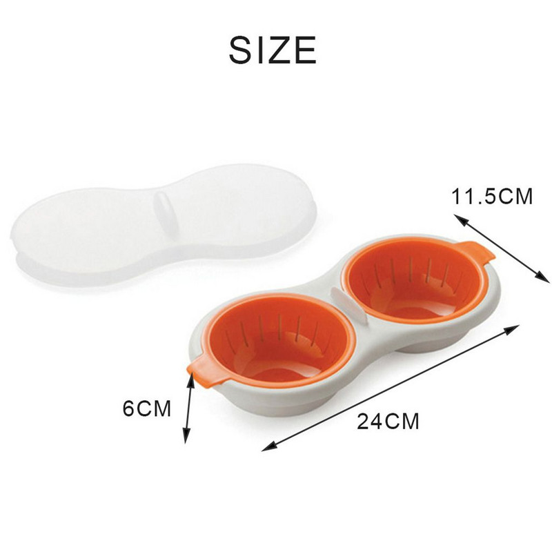 Tepelne odolný potravinársky PP dvojitý pohár s viečkom, riad na varenie vajec, dusené vajíčka, nástroje na vajíčka, kuchynský gadget