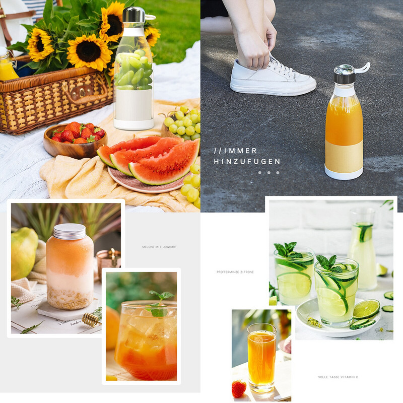 300ml malý USB nabíjateľný odšťavovač, prenosný elektrický odšťavovač, mixér na čerstvé šťavy, mixér na smoothie