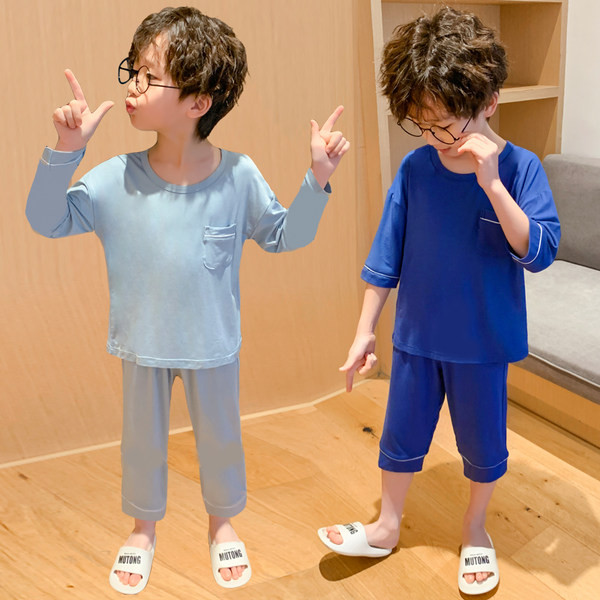 Vaikiška vienspalvė dviejų dalių pižama berniukams