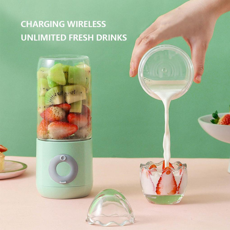 400 ml mini vaisių sulčiaspaudė belaidė rankinė sulčiaspaudė Įkraunama elektrinė virtuvės sulčiaspaudė 6 vnt. vaisių pjaustyklės Vaisių daržovių įrankis