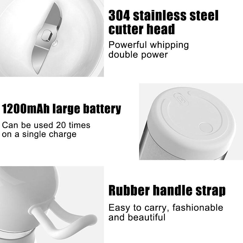 Prenosný odšťavovač, elektrický mixér, USB mixér na ovocie so sklenenými extraktormi na mliečne kokteily, multifunkčný stroj na výrobu ovocných štiav