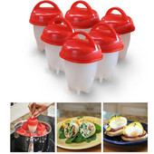 6 ks/sada silikónových varných vajec, vysokoteplotne odolných nepriľnavých foriem na varené vajcia, domáci multifunkčný parný hrniec na vajcia, kuchynský nástroj