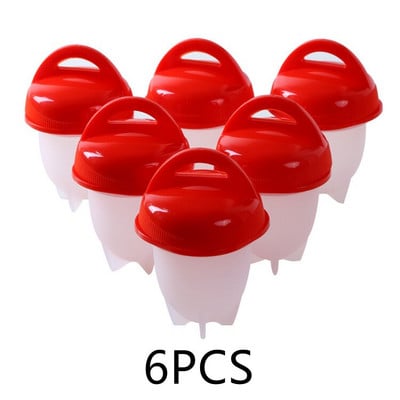 6 ks/sada silikónových varných vajec, vysokoteplotne odolných nepriľnavých foriem na varené vajcia, domáci multifunkčný parný hrniec na vajcia, kuchynský nástroj