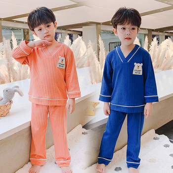 Детска пижама за момчета от две части - с бродерия