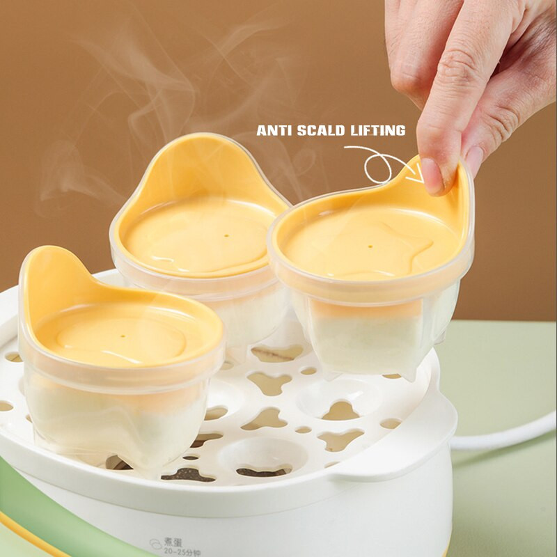 4 бр. Контейнери за бебешка храна за варене на яйца Купа за уред за варене на яйца със сепаратор за яйчен жълтък Маслена четка Кухненски инструменти за готвене Аксесоари