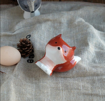 Creative Fox Egg Tray Ceramics Egg Boiler Squirrel Shap Сервиз Декорация Прекрасни кухненски инструменти Чаши за яйца Поставка за яйца ZL006