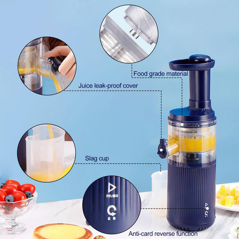 Originálny odšťavovač, domáci odšťavovač na oddeľovanie šťavy z trosky, elektrický odšťavovač na vyprážané ovocie, malý prenosný multifunkčný odšťavovač 220V