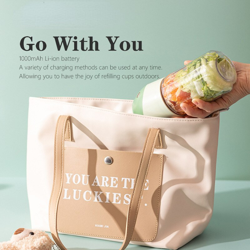 Konyhai eszközök Vezeték nélküli hordozható gyümölcscentrifuga elektromos újratölthető turmixgép Limonádé csésze Otthoni többfunkciós turmix turmixgép