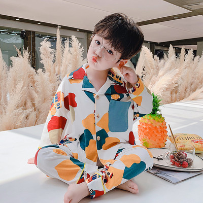 Dvodijelna pidžama za dječake s različitim printom i gumbima