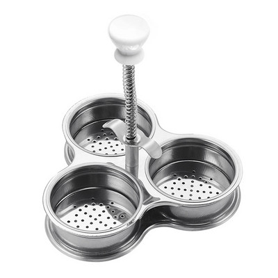 Nerezový pytliak na vajcia s 3 jamkami, parný hrniec, vajcia na mäkko/natvrdo s/bez spodného otvoru, kuchynský gadget