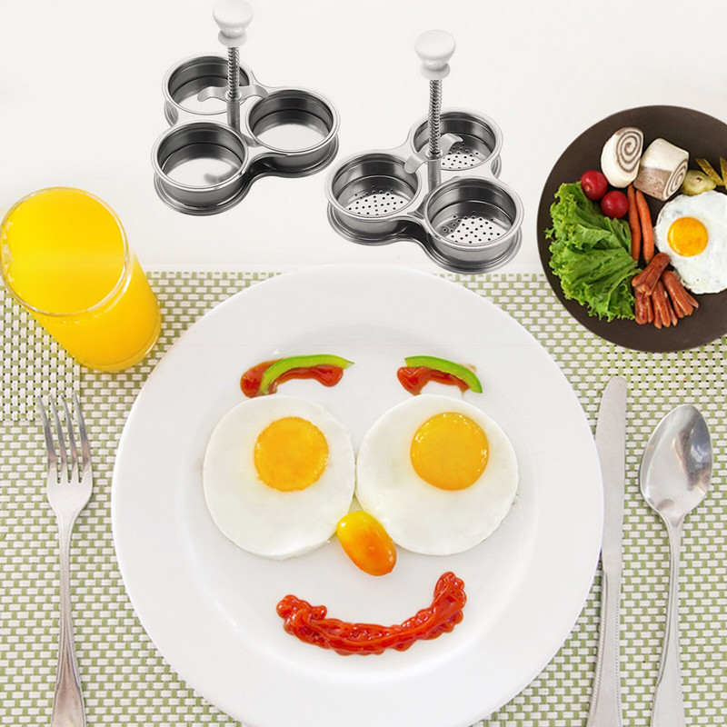 Nerezový pytliak na vajcia s 3 jamkami, parný hrniec, vajcia na mäkko/natvrdo s/bez spodného otvoru, kuchynský gadget