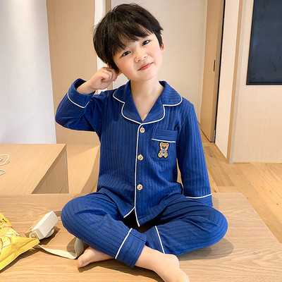 Dvodijelna dječja pidžama za dječake - s vezom i džepom