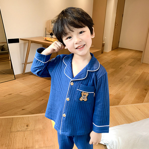 Dvodijelna dječja pidžama za dječake - s vezom i džepom