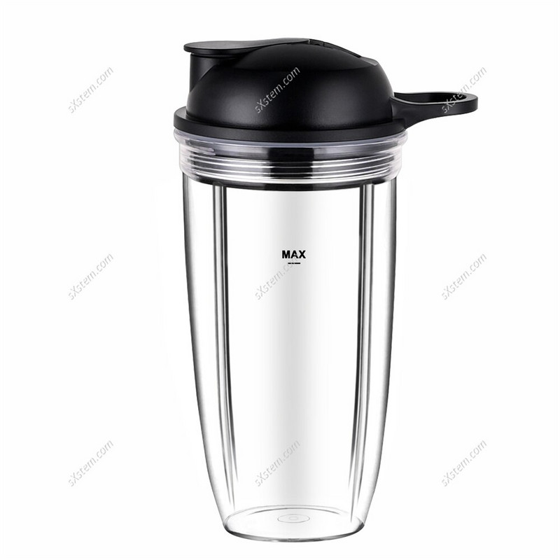 Hrnček na odšťavovač, priehľadná náhrada za Nutribullet Combo, praktický ekologický odšťavovač 24 oz s viečkom